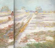 Vincent Van Gogh Landscape with Snow (nn04) oil painting reproduction